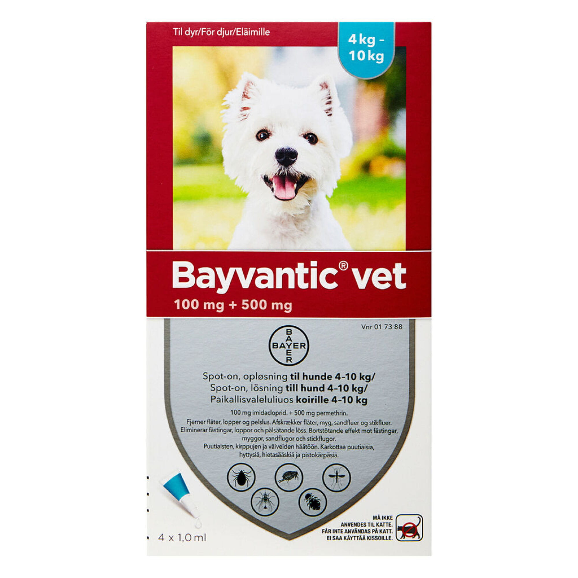gullig Smitsom sygdom Påhængsmotor Bayvantic Bayvantic Vet T.Hunde 0-4 Kg 4 X 0,4 ML